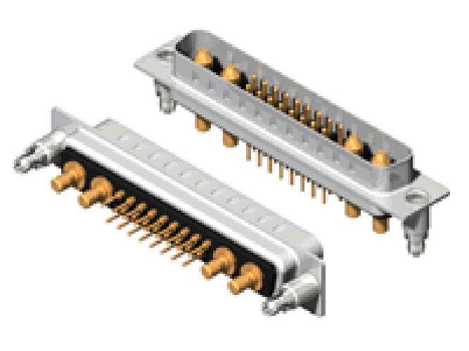 21W4 Power ประเภทบัดกรีชาย D-SUB แนวตั้ง PCB