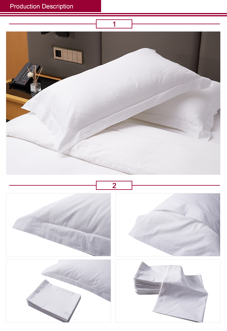 Hotel Guestroom Linen Set Plain Weave Cotton Pillowcase