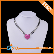 Couples Breakable Red Heart Pendant Necklace