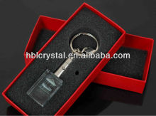 Fashion crystal 3D laser key chain with led light