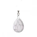 Natural Howlite 28x35MM Waterdrop Pendant Necklace with 45CM Silver Chain