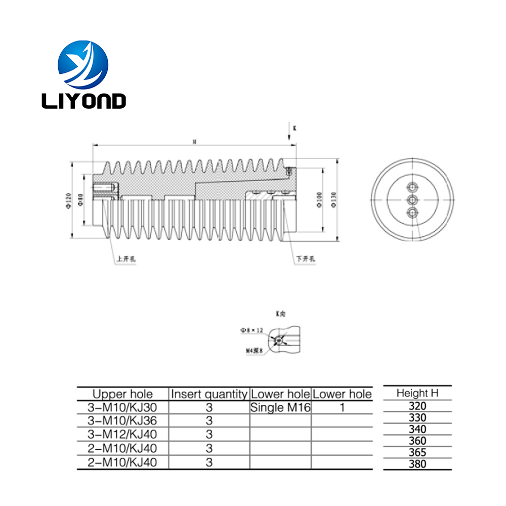 Post insulator for HV high voltage switchgear LYC130