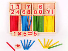 Wooden math toys for kids,Digital learning stick math toys set,Best sale wooden learning math toys set
