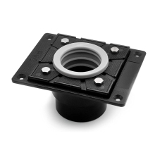 Square Flange Shower Floor Drain with 2 Inch Drain Base and Threaded Adapter