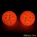 Bescon Glowing Polyhedral 100 Sides Dice Cerise Red, Luminous D100 Dice, 100 Sided Cube, Glow in Dark D100 Game Dice