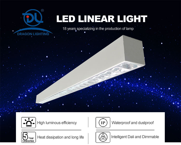 27W Classroom Hanging Suspended LED Linear Light For Office