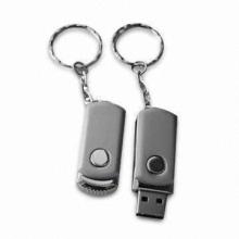 Swivel USB Flash Drives with Metal Housing, 64MB to 16GB Memory Capacity, Customized Logos Welcomed