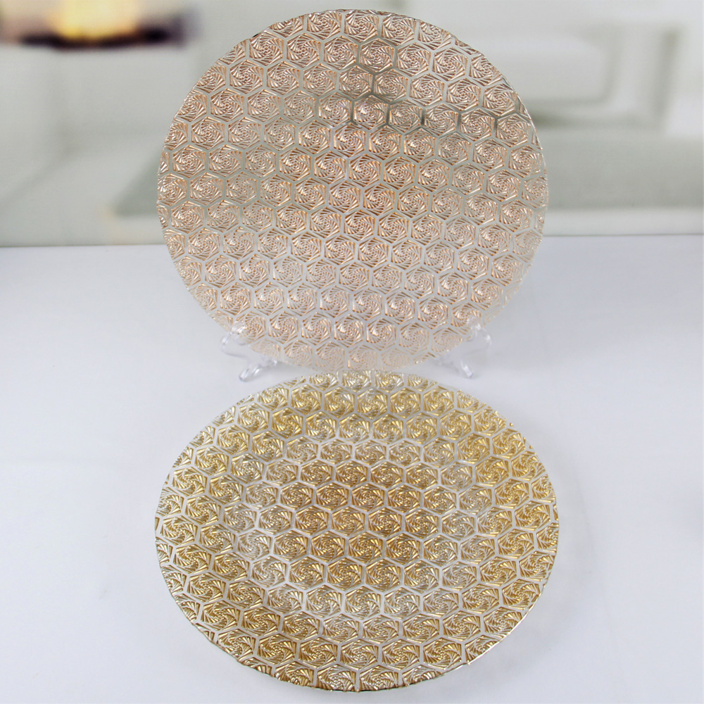 Golden Glass Charger Plates