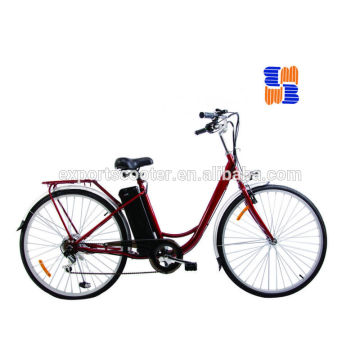 28 inch steel lead-acid electric bike with 6 speed gear