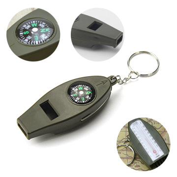 Multifunction outdoor survival tools whistle with keychain