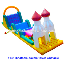inflatable water obstacles, inflatable floating obstacle, inflatable double tower Obstacle