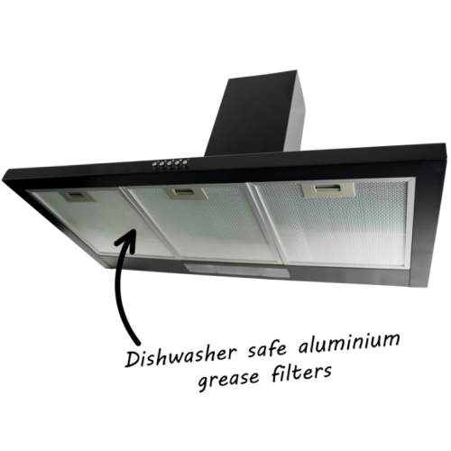 90cm Traditional Chimney Cooker Hood in Black