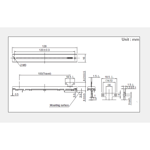 RSA0N-serie schuifpotentiometer