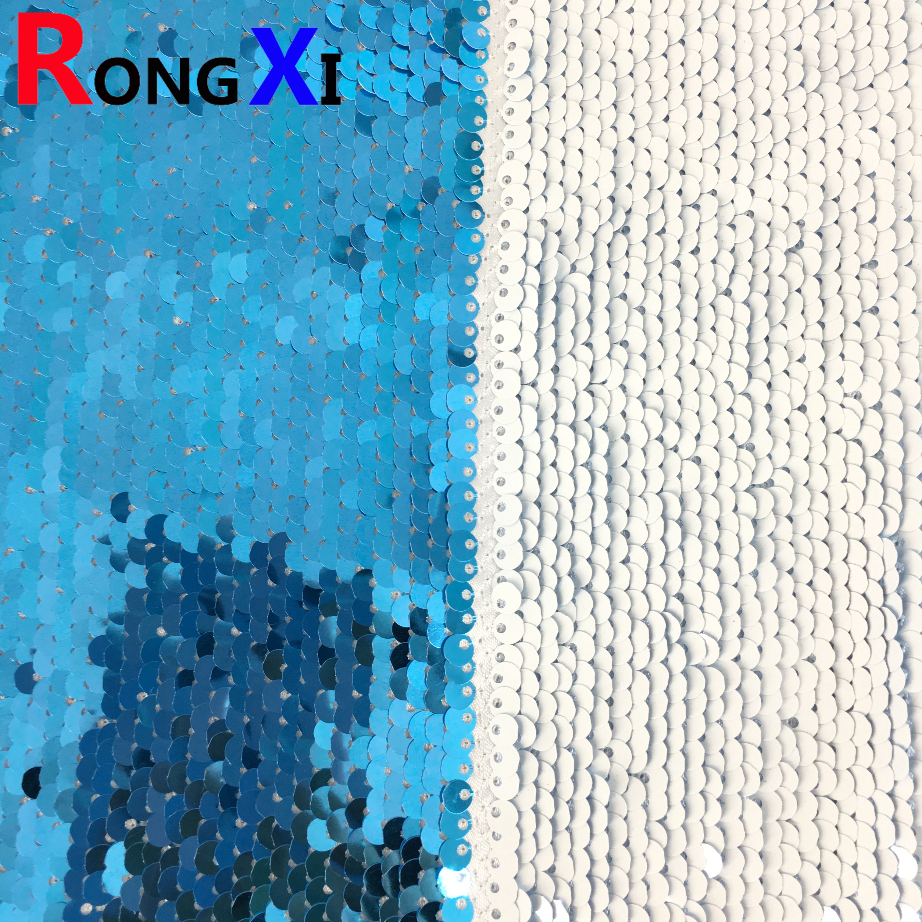 RXF0715 Sequin Fabric Embroidery Sequin Fabric Reversible  Custom-made Sequin Fabric