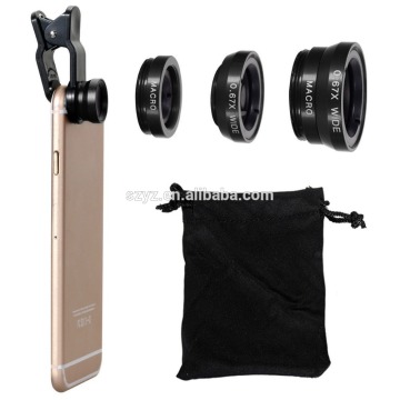 3in1 Universal phone kit Fisheye Lens Wide Angle Micro Lens for Mobile Phone