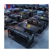 Modern Black Leather Lounge Seating & Bar Chairs for VIP Lounges and Restaurants
