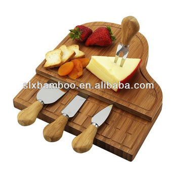 dark bamboo piano cheese chopping block with waterproof