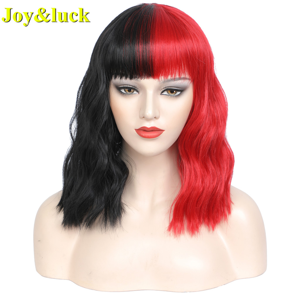 Women's Wholesale Prices Machine Made Ladies Finger Wave Party Middle Part Black Short Natural Water Wave Synthetic Hair Wigs