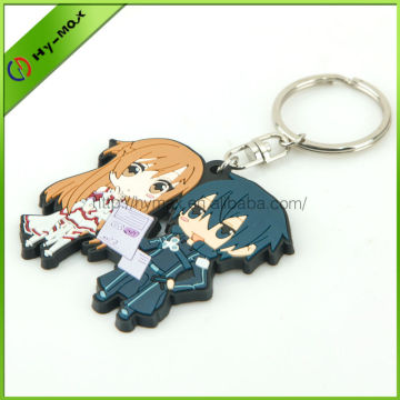 Cute soft PVC cartoon boy girl matching couple keychain