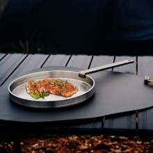 Camping Outdoors Stainless Steel Frying Pan Steak Nonstick with Removable Handle pan