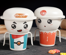 3-Pieces Bamboo Fiber Kids Dinnerware Set