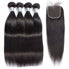 Ali Grace 10 A Grade Cuticle Aligned Straight Hair Bundles With Closure