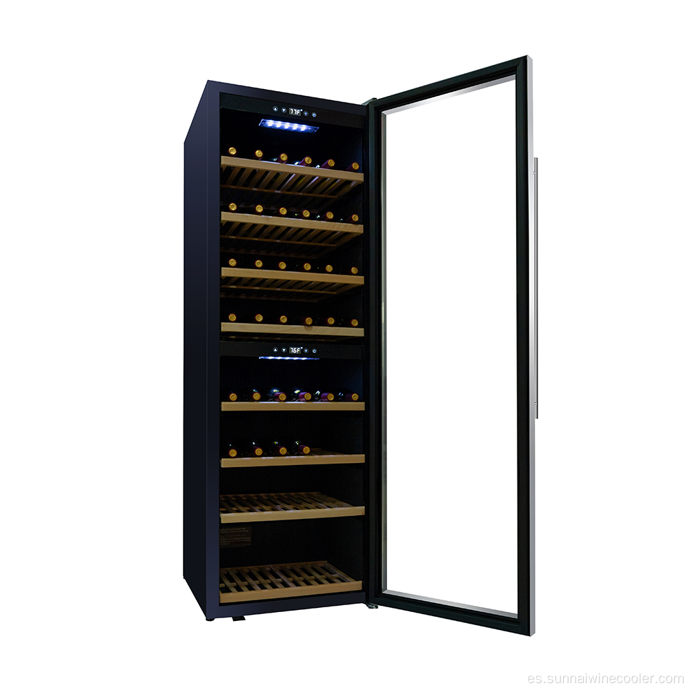 180 botellas Refrigerador de vino de compresor de doble zona