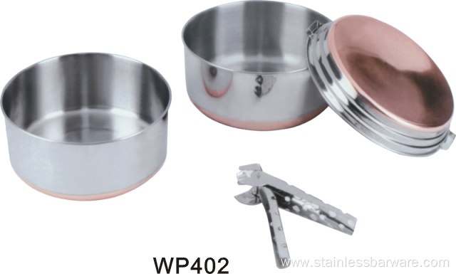 Stainless steel camping cookware set picnic pots