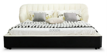 Modern white leather bed for bedroom