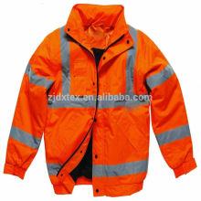 Red Cotton Flame Retardant Jacket With Reflective Tape