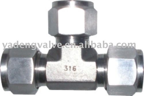 ferrule type combined union tee, tube connector,tube fittings