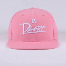 Pink embroidered flat bill snapback fitted hats caps