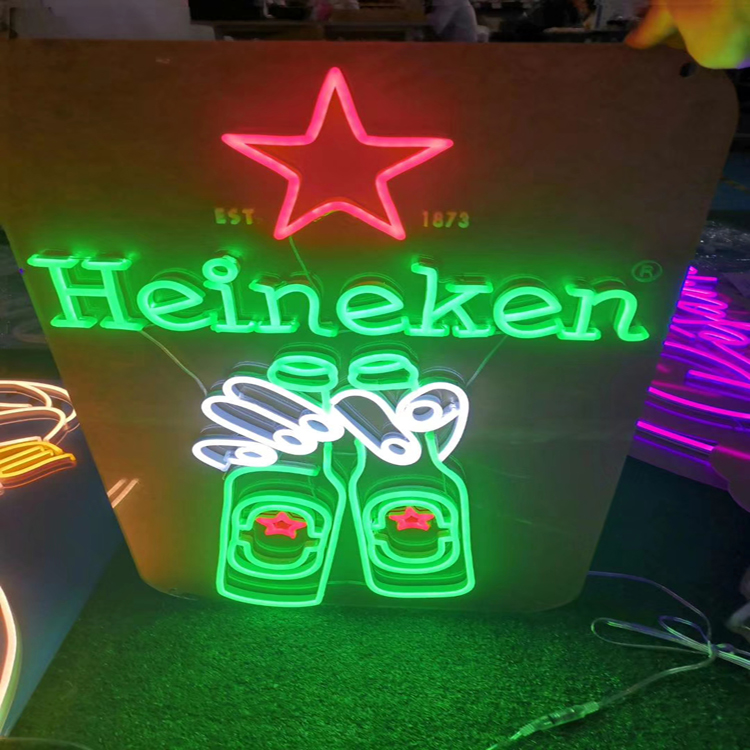 Wholesale fashion led custom flex neon signs illuminated logo for bar store wedding