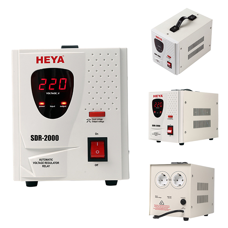 Relay Control Automatic Voltage Regulator Stabilizers SDR Electrical 500VA 1KV 2KV 3KV 5KVA Single Phase AC LED Display HEYA/OEM