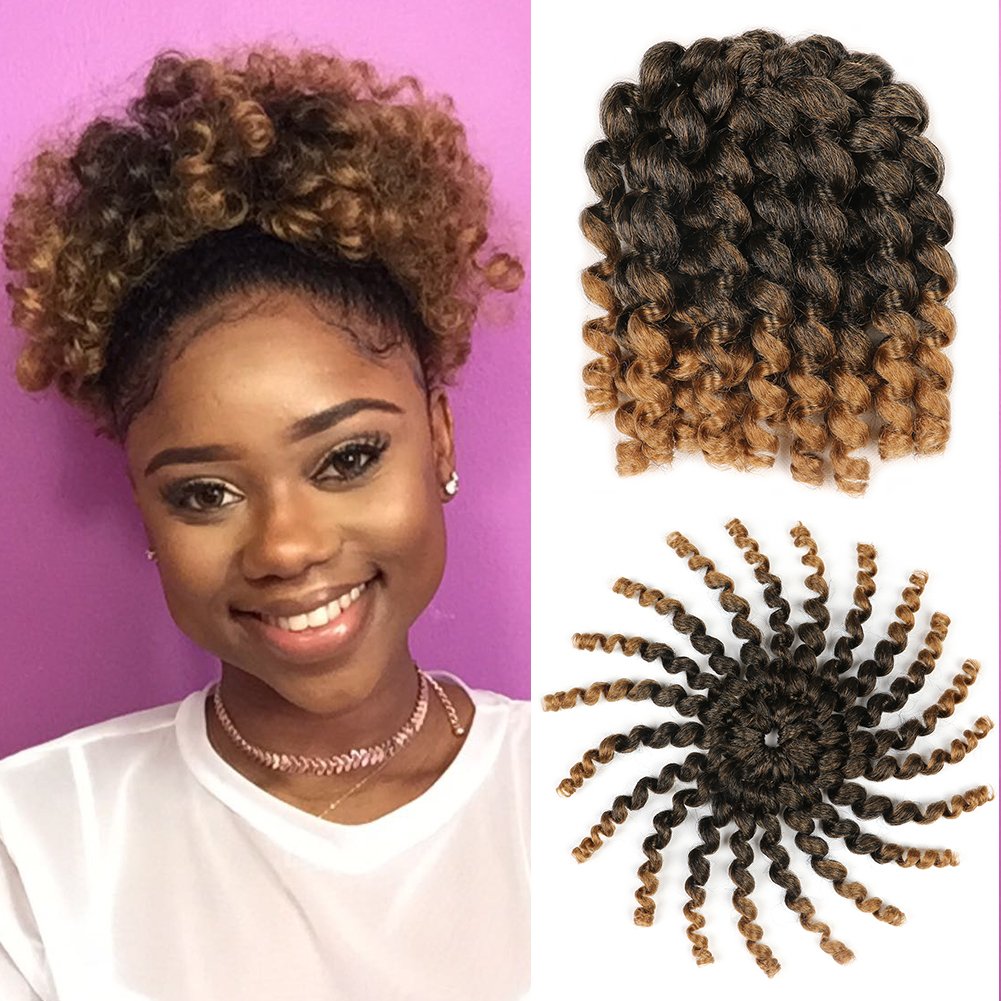 Mali Bob Twist Crochet Hair Extensions Wavy Kinky Braiding Hair Colorful Braids Synthetic Fiber 3 Pieces Per Pack For Beauty