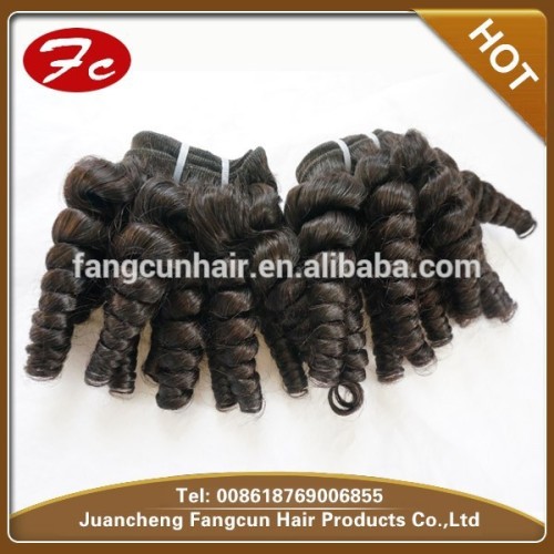 5A Wholesale non remy virgin Indian hair weft spring curly hair cheap