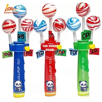 Wholesale Halal Sweet Round Spinning Candy Lollipops Toy