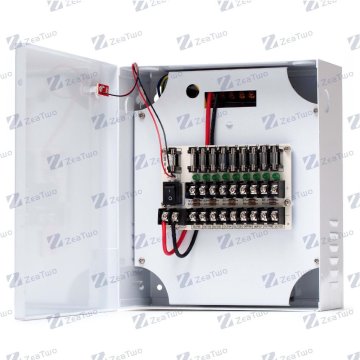 China dc 12v cctv power supply box, switching powe supply with 9ch optional for CCTV cameras