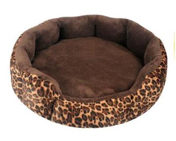 Leopard print pet bed