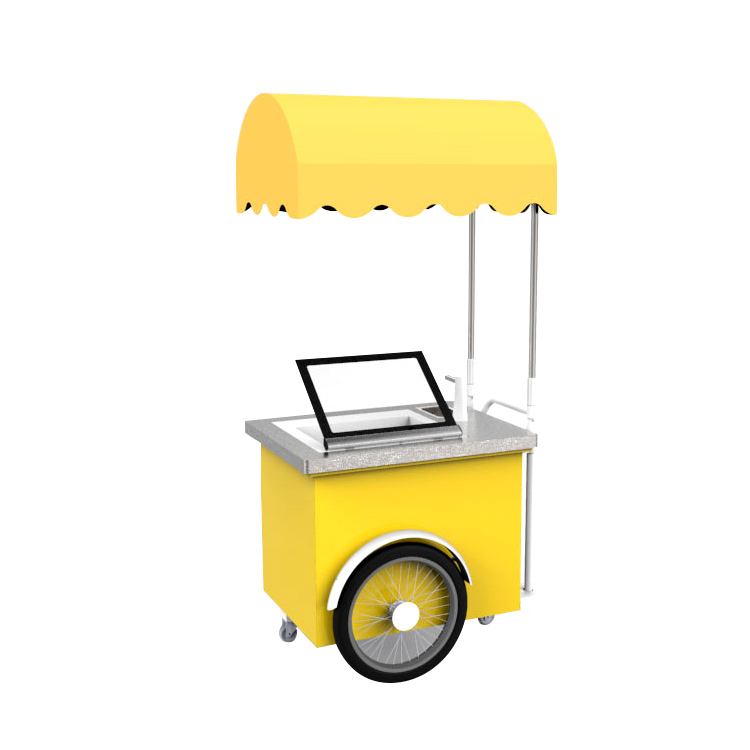 Ice cream cart Mini cute ice cream cart display cabinet outdoor small ice cream cart