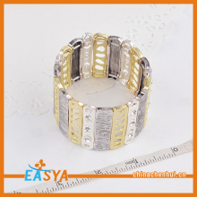 Fashion Wide Design Stacked Daisies Bracelet