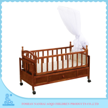 Wooden Baby Crib With Wheels