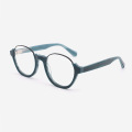 Round Acetate And Metal Combined Women`s Optical Frames 24A3004