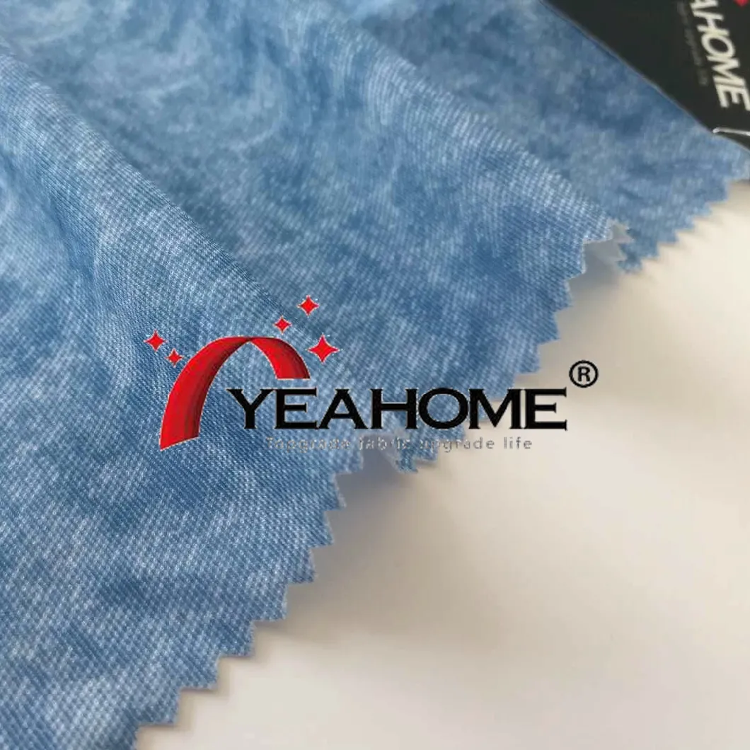 Denim Style Pattern Bedruckter elastischer Stoff Strickstoff