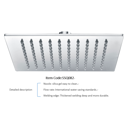 Ultradunne 4 mm dikte 8 inch roestvrijstalen regenkop