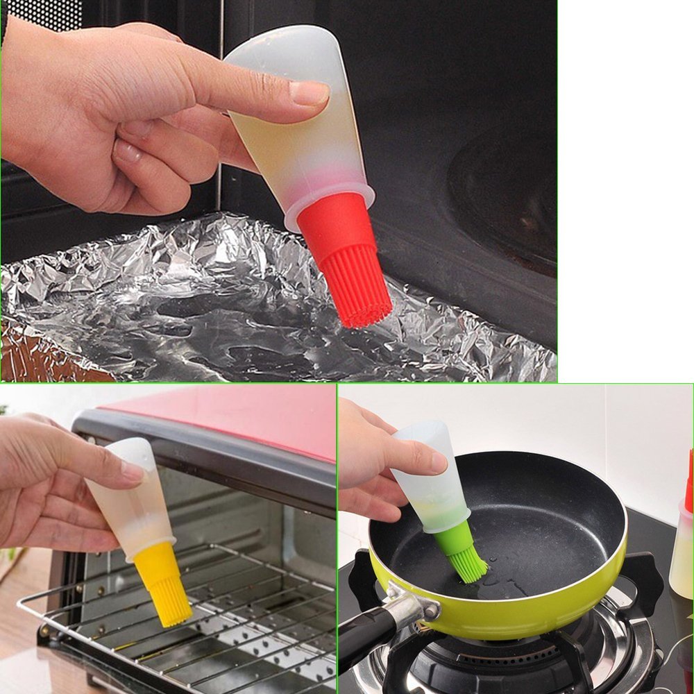 Multipurpose Kitchen Cooking Silicone Oil Bottle Brush