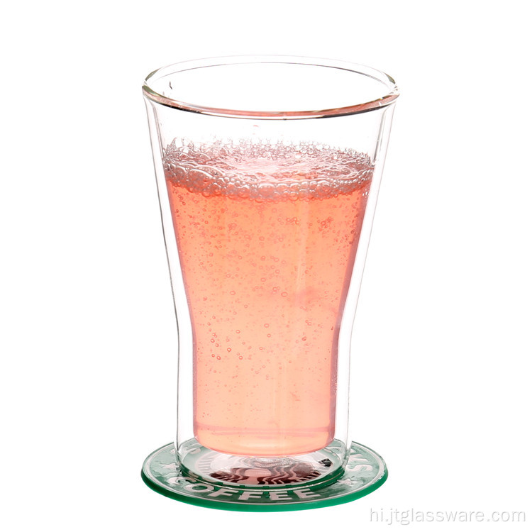 हरी चाय के लिए डबल वॉल बोरोसिलिकेट ग्लास मग