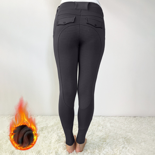 Black Warm Winter Pocket Tall Womens Breeches Equestrian