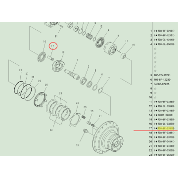 708-8F-33310 ORIGINAL KOMATSU PC220-8 Fahrmotor Kolben