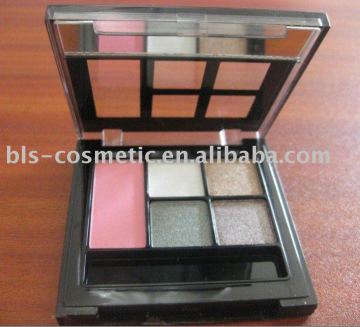 four colors eye shadow with blush